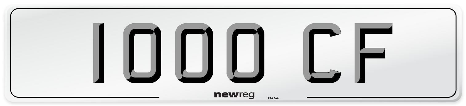 1000 CF Number Plate from New Reg